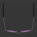 Fashionable Silver Frame Sunglasses With Purple Lenses And Black Temple Design