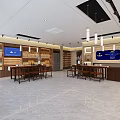 Chinese Style Furniture Showroom With Bright Interior Wooden Tables Chairs Display Shelves And Large Windows