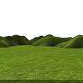 Scenic Park Landscape Featuring Lush Green Grass And Rolling Hills View
