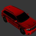 Red SUV Vehicle With Sleek Body Design And Black Alloy Wheels