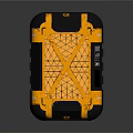 Yellow And Black Portable Power Station With Grid Top Digital