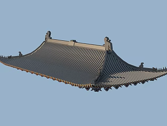 Chinese Eaves Ancient Building Roof Ancient Building Roof Tiles 3d model