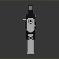 Futuristic Tactical Weapon With Black White Frame Yellow Accents Vented Design And Scope