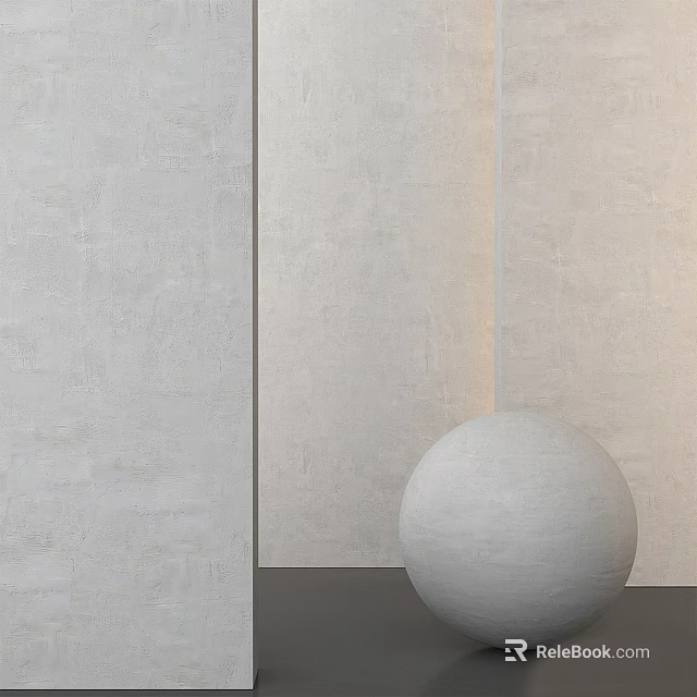 White Spherical Modern Wall Lamp Mounted On Grey Textured Interior Wall 3d model