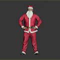 Elderly Man Dressed in Santa Claus Red Suit With White Beard and Green Shoes