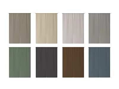 Various Color Curtains For Home Window Decoration And Treatment 3d model