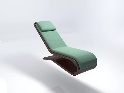 Light Green Upholstered Lounge Chair With Modern Wooden Frame And Comfortable Design 3d model
