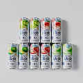 Refreshing Canned Drinks With Various Fruit Flavors And Stacked H5 Series Colorful Designs