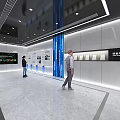Modern Exhibition Hall Interior With Large Dynamic LED Display Wall And Logo Lighting 3d model