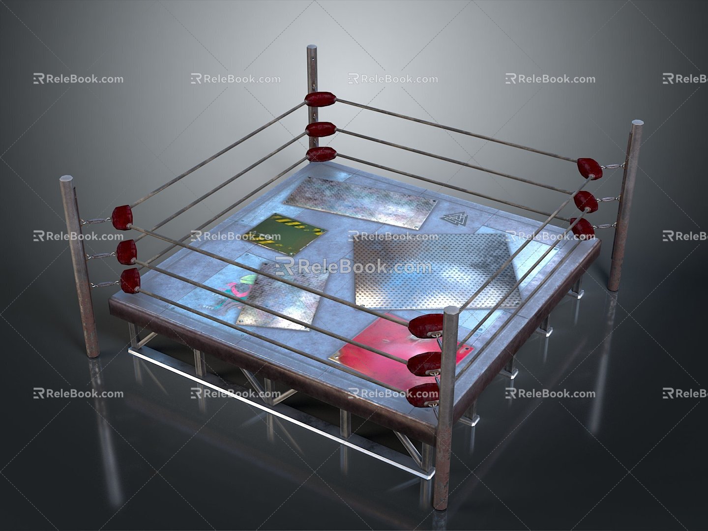 Boxing ring ring ring boxing ring fighting ring fighting ring fighting ring octagonal cage free fight boxing match 3d model