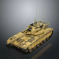 Modern Camouflage Military Tank With Turret Antennas Tracks And Exterior Design