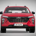 Chevrolet Red SUV With Modern Design Sleek Exterior Roof Rack And Stylish Wheels