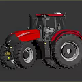 Red Tractor With Large Tires Modern Cab And Sleek Exterior Design