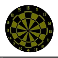 Black and Yellow Dartboard Featuring Numbered Segments and Classic Design