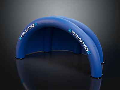 Blue Inflatable Tent With Logo Space For Outdoor Events And Advertising 3d model