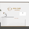 Modern Skin Care Reception Desk With Logo Computer And Potted Plant