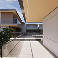 Modern Detached Villa With Glass Curtain Walls Balconies And Courtyard Design