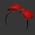 Fashionable Women's Red Bow Headband With Black Band And Stylish Design