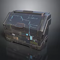 Military Style Utility Storage Box With Blue Lines Buttons And Durable Design