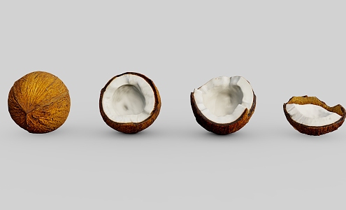 Coconut Scan Coconut Cartoon Coconut Cartoon Fruit Tropical Fruit 3d model