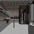 Modern Industrial Restaurant Interior With Wooden Ceiling Open Space And Bar Counter