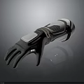 Tactical Combat Weapon Mechanical Glove With Advanced Grey White Tech Structure Design
