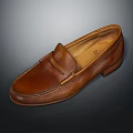 Classic Brown Leather Loafers With Slip On Style And Premium Material Design