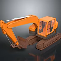Orange Functional Vehicle With Tracks Bucket And Cab For Construction Work