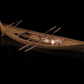 European-style boat small canoe 3d model