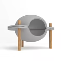 Modern Gray Chair With Wooden Legs And Contemporary Design Structure Features