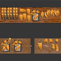 Fresh Bread and Pastries Displayed on Multiple Layer Wooden Shelves
