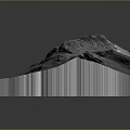 Detailed Snowy Mountain Terrain 3D Model with Snow Covered Slopes and Rocky Ridges