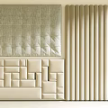 Modern Upholstered Wall Panels With Tufted Striped And Geometric Patterns In Beige