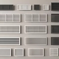Assorted Vent Grilles With Various Designs Black White And Different Sizes