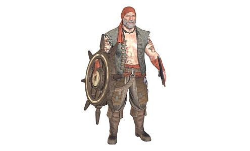 Modern game character pirates 3d model