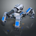 Mechanical Multi Legged Battle Weapon With Blue Panels And Robotic Structure 3d model