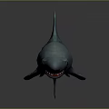 Blue Shark 3D Render Marine Animal With Sharp Teeth And Fins