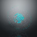 Blue Digital Globe With Interconnected Lines Dots And Network Structure On Dark Background