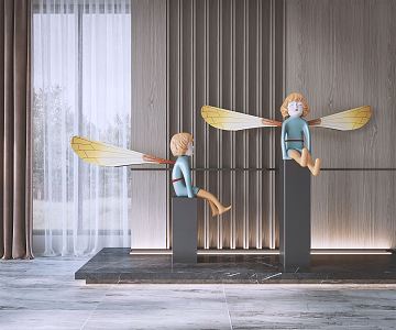 Modern Sculpture Angel Sculpture 3d model