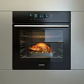 Modern Built in Kitchen Oven With Digital Display Cooking Roast Turkey