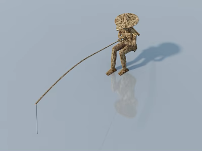 Farm implement sickle grain pottery jar dustpan cart 3d model