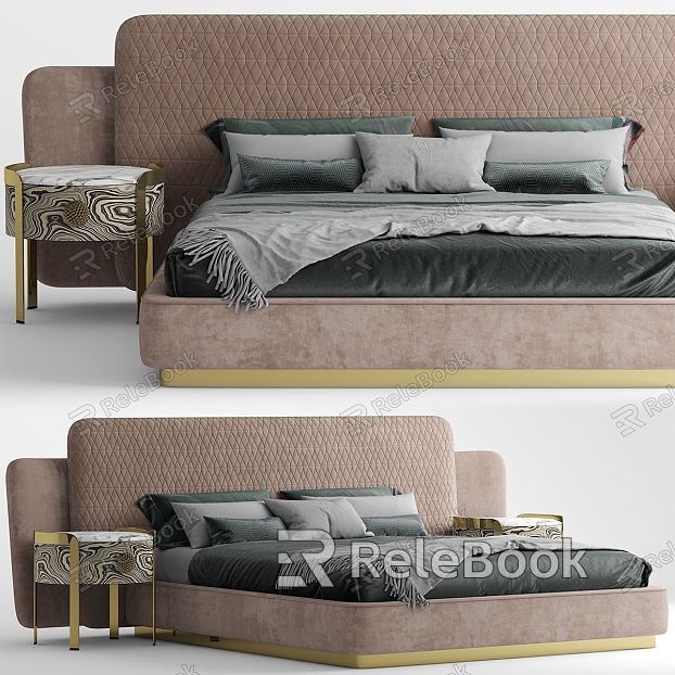 Modern Light Luxury Leather Double Bed model