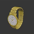 Elegant Gold TISSOT Watch With White Dial And Metal Bracelet Design
