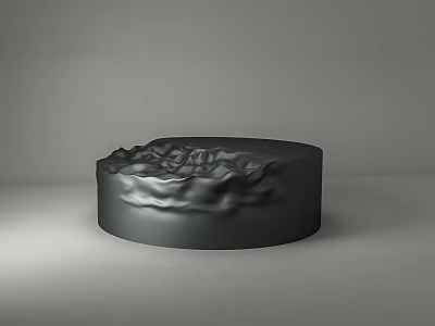 Modern Round Black Coffee Table Featuring Textured Surface And Sleek Design 3d model