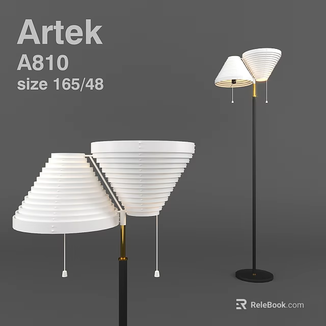 Modern Layered White Shade Floor Lamp With Black Stand For Home Decor 3d model 