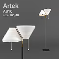Modern Layered White Shade Floor Lamp With Black Stand For Home Decor