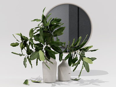 Modern vase floral ornaments model