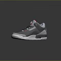 Grey Sports Sneakers With Red Accents Cracked Leather And White Sole