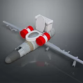 Unique Airplane Themed Model With Toilet And Red Circular Parts