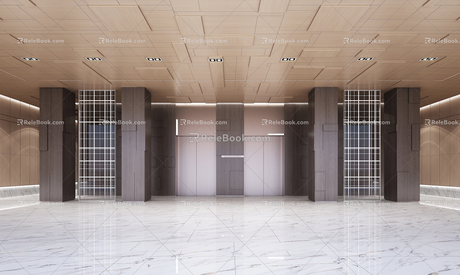 Corridor Entrance, Office Away Office Corridor Office Public Area Office Access Elevator 3d model